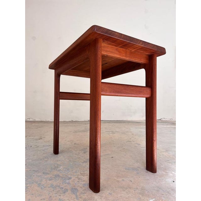 Brown Teak Side Table by Niels Bach For Sale - Image 8 of 11