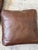 Vintage Distressed Leather Square Accent Throw Pillow Covers (Set of 2) 20"x20" For Sale - Image 9 of 13
