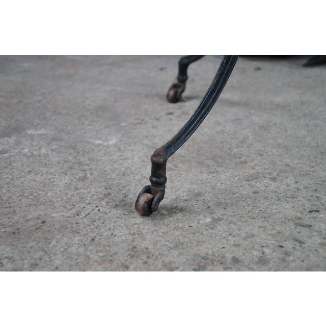 Brown Industrial Cast Iron Round Cherry Side Accent Table Pedestal Plant Stand 29" For Sale - Image 8 of 10