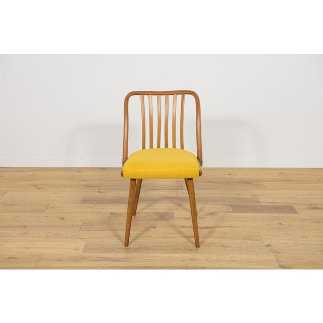 Yellow Dining Chairs by Antonín Šuman for Ton, 1960s, Set of 4 For Sale - Image 8 of 18