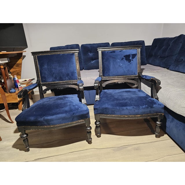 Wood Upholstered Wooden Armchair, 1890s For Sale - Image 7 of 11