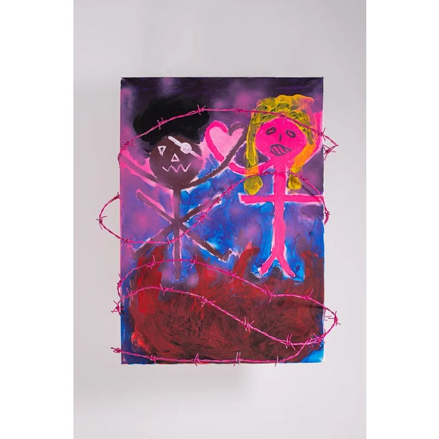 Bomberbax, Impossible Love, 2021, Mixed Media on Canvas For Sale