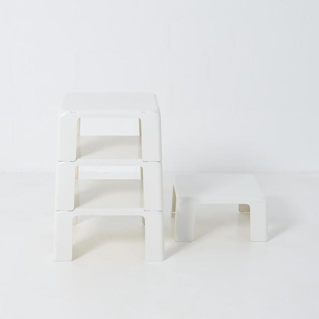 Mario Bellini White Quattro Gatti or Nesting Tables by Mario Bellini for B&B Italia / C&B Italia, 1960s, Set of 4 For Sale - Image 4 of 18