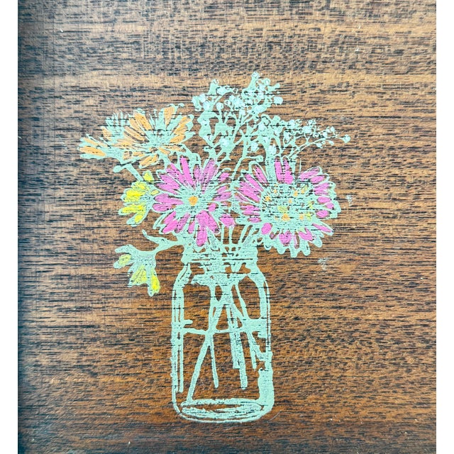 2020s Hand Painted Wood Breakfast Tray For Sale - Image 5 of 5