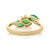 1 Carat Emerald & Diamond Three Stone Cluster Ring Size 7 in 14k Yellow Gold For Sale - Image 10 of 16