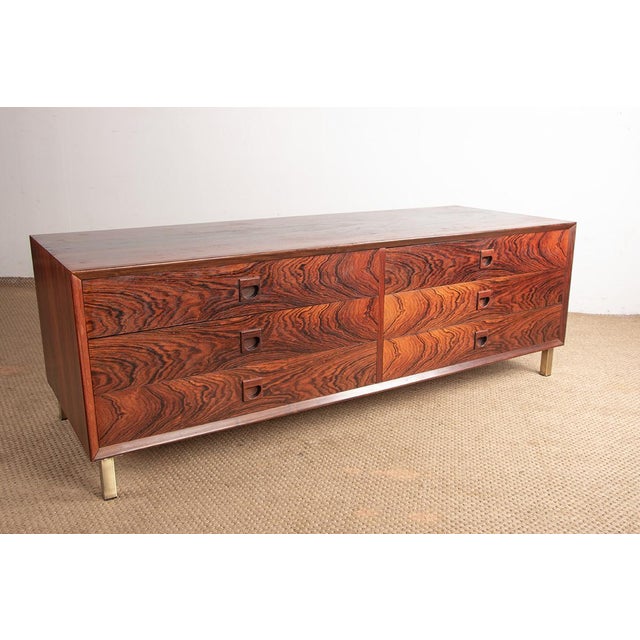 Low Danish Chest of Drawers in Rosewood by Erik Brouer for Brouer Møbelfabrik, 1960 For Sale - Image 15 of 15