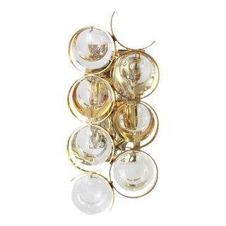 Golden Gilded Brass and Crystal Sconce from Palwa, Germany, 1960s For Sale