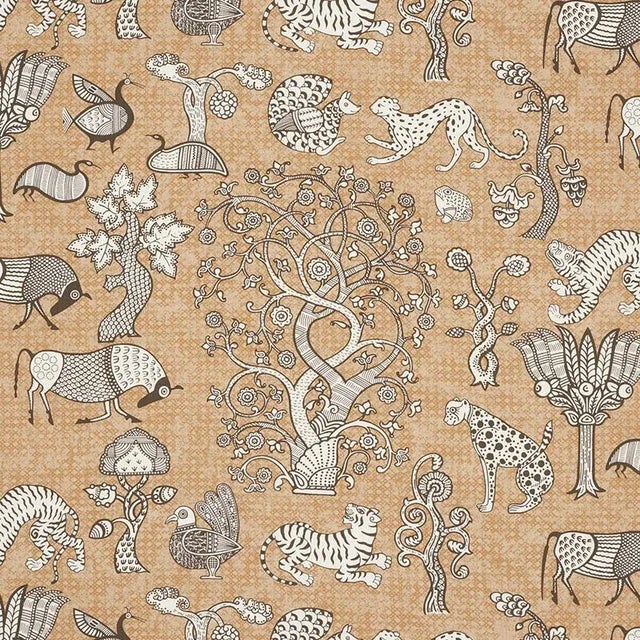 An enchanting, animal-filled print on an antiqued linen ground, Animalia is graphic, whimsical and wildly sophisticated....
