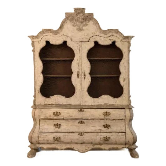 1900-1909 French Provincial / Rococo Revival Carved Wooden Cabinet ...