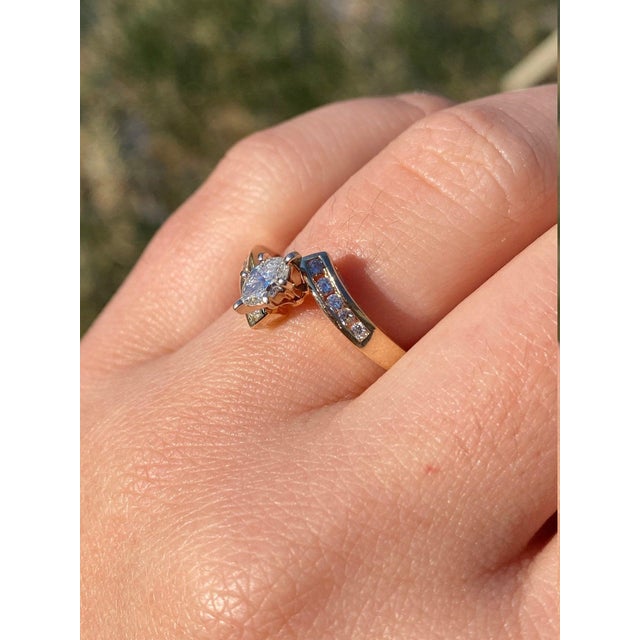 The Brookwood: Ladies 14K Bypass Style Diamond Engagement Ring For Sale - Image 10 of 10