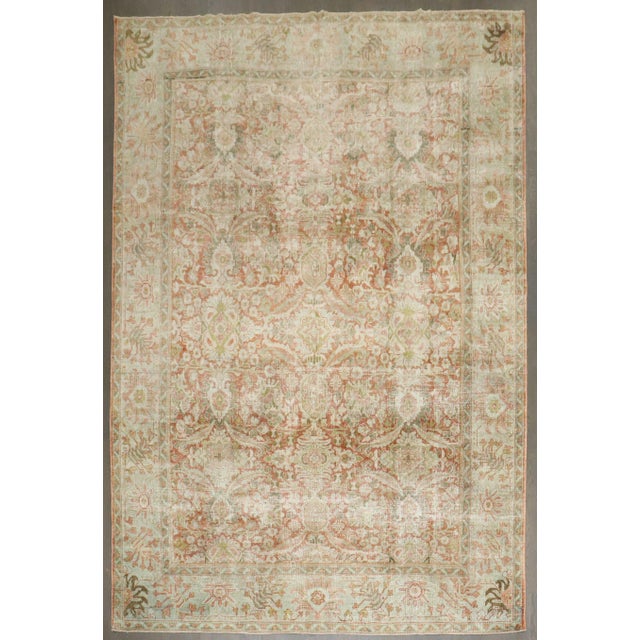 Antique Zabihi Collection Worn Persian Mahal Rug - 7'5" x 10'3" For Sale - Image 9 of 10