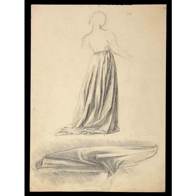 Aurelio Mistruzzi, Woman from Behind, Drawing, 20th-Century For Sale - Image 3 of 3