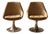 Beige Swivel Chairs with Chrome Pedestal Bases, France, 1970s, Set of 2 For Sale