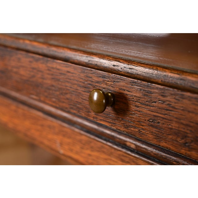 Wood Antique Arts & Crafts Tiger Oak Double Five-Stack Barrister Bookcase, Circa 1900 For Sale - Image 7 of 14