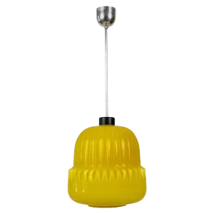 Modern Yellow Glass Globe Pendant Lamp, 1960s