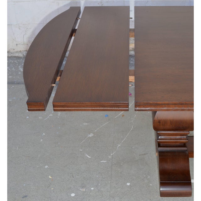 Expandable Dining Table in Rift-Sawn Oak, Custom Made by Petersen Antiques For Sale - Image 10 of 11