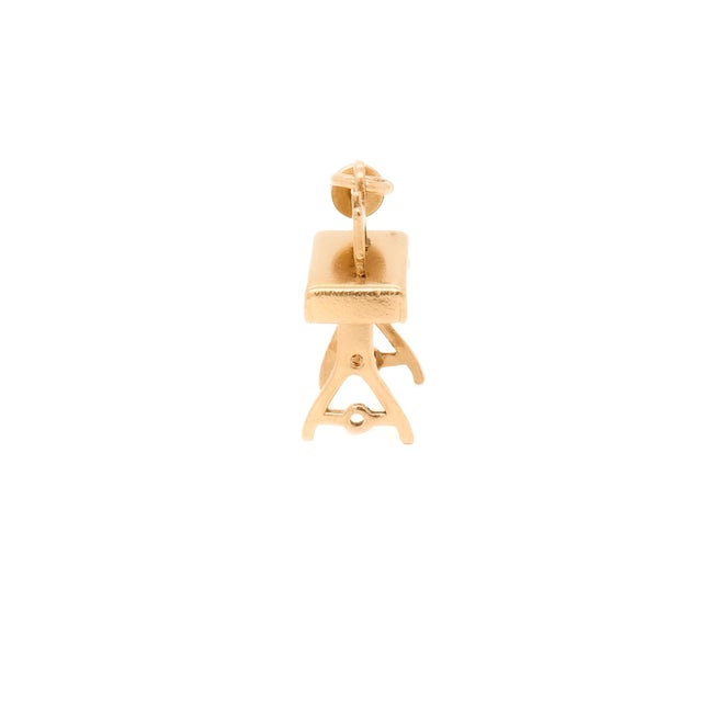 Late 20th Century Vintage 14k Gold Figural Sewing Machine and Table Charm For Sale - Image 5 of 12