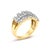 Haus of Brilliance 14K Yellow Gold 1.0 Cttw Round and Baguette Diamond Multi-Row Band Ring, Size 7 For Sale - Image 4 of 6