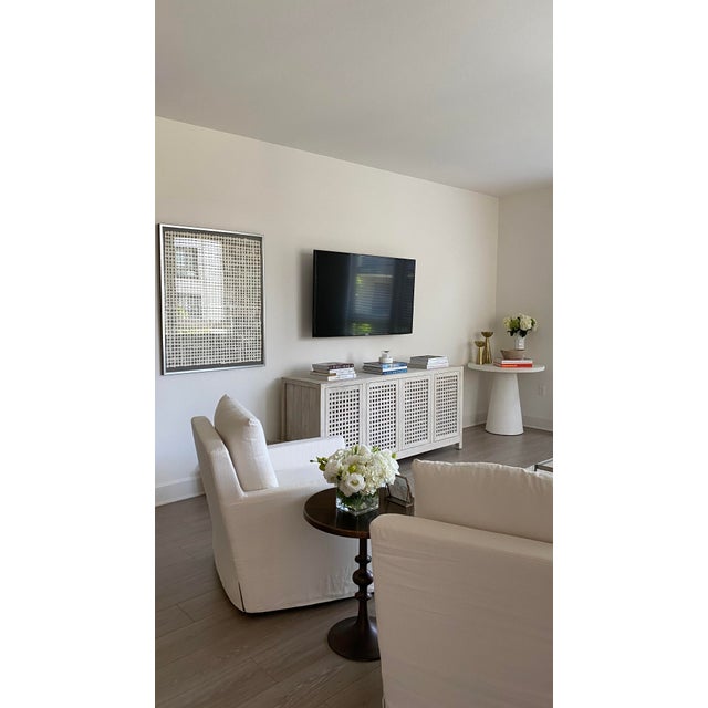 Contemporary Modern White Washed Driftwood Lattice Credenza For Sale - Image 3 of 5