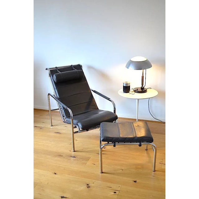 Metal Set of Genni Lounge Chair & Ottoman by Gabriele Mucchi for Zanotta, 1980s For Sale - Image 7 of 12