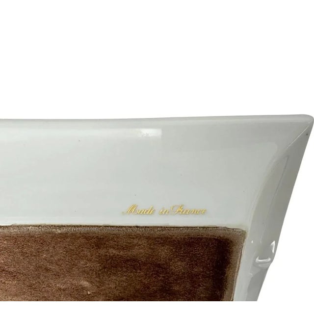 White Vintage Hermes Paris Philippe Ledoux Equestrian Porcelain Ashtray For Sale - Image 8 of 15