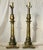 A pair of brass table lamps shaped in a traditional candlestick form with tulip tops. Ships within 1-2 days using USPS....