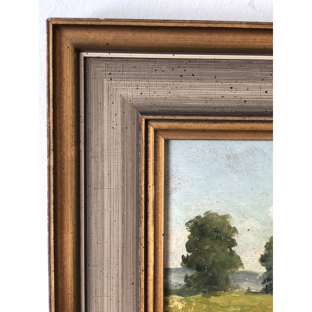 Antique Original Landscape Cottage Oil Painting: Framed Nature Art For Sale - Image 9 of 14