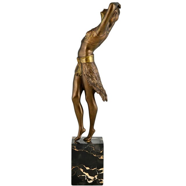 1920s Vintage Art Deco Centerpiece in Bronze and Marble, 1925 For Sale - Image 5 of 12