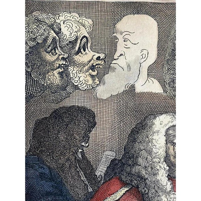 William Hogarth, The Bench, 1820-1840, Hand-Painted Engraving on Paper, Framed For Sale - Image 6 of 12