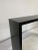 49 inches Long classic JMF style heavy iron console table. Showing Industrial metal signs and spots with matte dark wax...