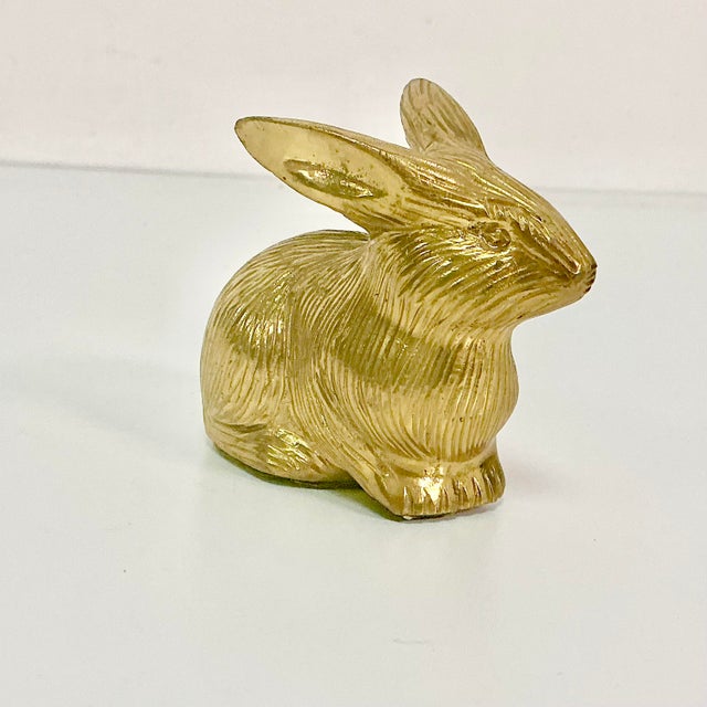 Mid-Century Hollywood Regency Boho Chic Brass Bunny Figurine. For Sale - Image 10 of 13