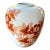 Vintage Japanese Hand-Painted Porcelain Floral Vase in Rust and Blush Tones For Sale