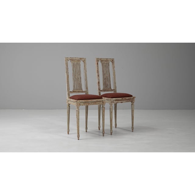 1900s French Louis XVI Style Patinated Chairs - A Pair For Sale - Image 10 of 18