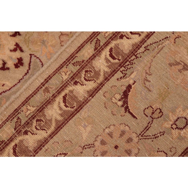 Textile Beautiful 1990's Pak-Persian Taupe/Green Wool Rug - 6'1'' X 9'3'' For Sale - Image 7 of 9