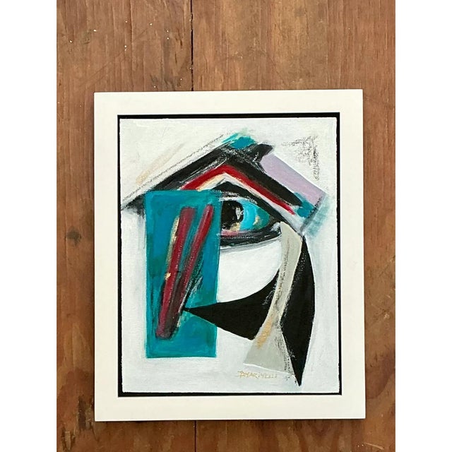 Vintage Original Abstract Oil Painting on Canvas For Sale - Image 11 of 12
