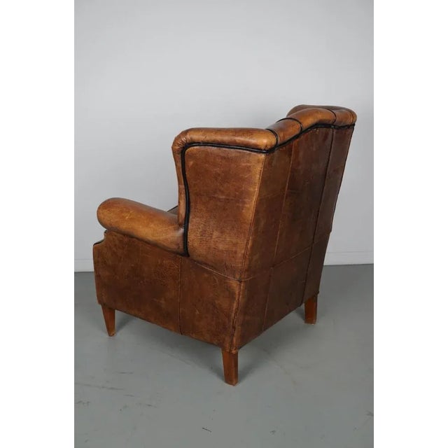 Vintage Dutch Club Chair in Cognac Colored Leather For Sale - Image 4 of 17