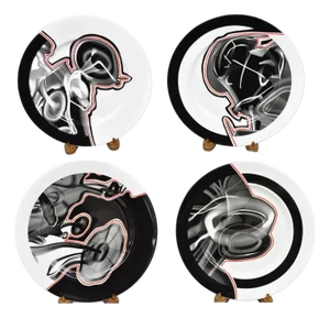 Early 20th Century Frank Stella David Mirvish Designs Vortex Engravings 1-4 Black Plate - Set of 4