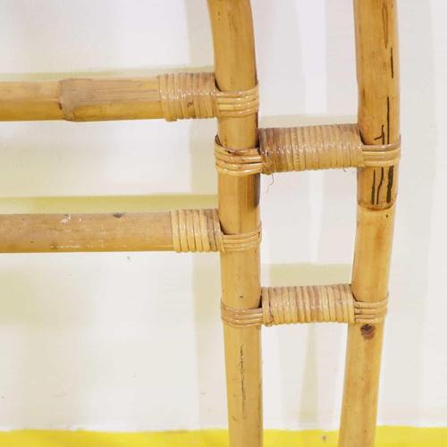 Woven Bamboo Headboard with Arch and Circle Pattern For Sale - Image 3 of 7