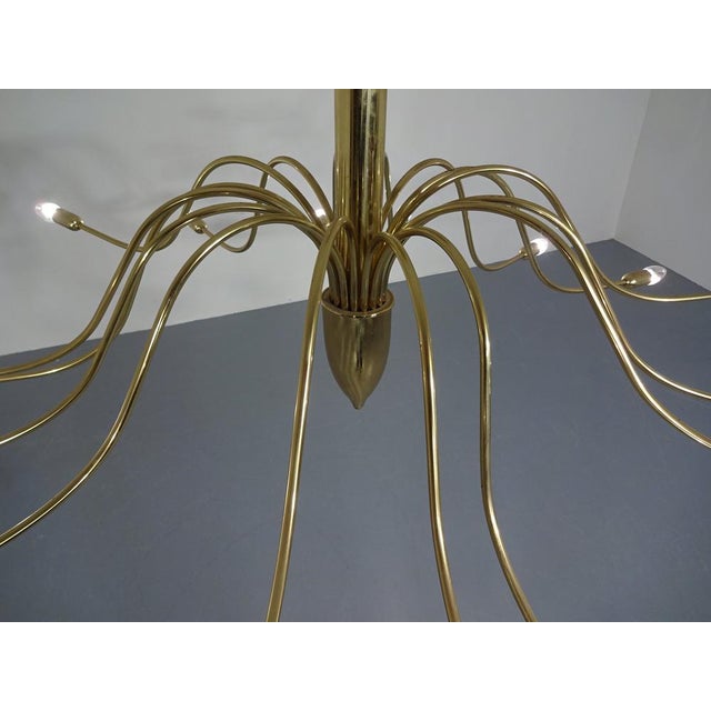 Large Italian Brass Chandelier, 1960s For Sale - Image 9 of 16