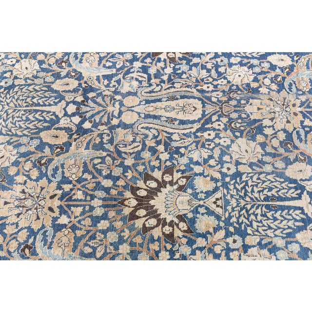 Antique Persian Khorassan Botanic Handmade Wool Rug For Sale - Image 4 of 9