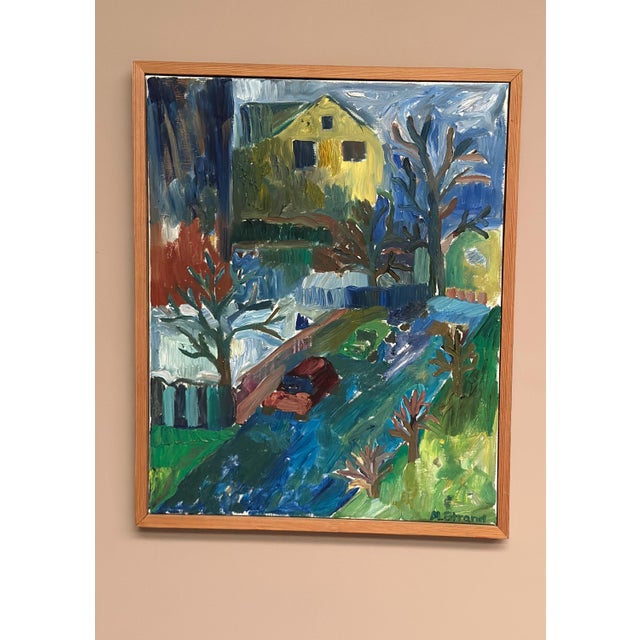 Mid-Century Modern Margareta Strand, Cityscape, 1960s, Oil on Canvas For Sale - Image 3 of 18