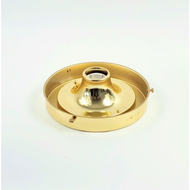 Mid-Century Modern Glass & Brass Ceiling Light/Flush Mount From Limburg, Germany, 1960s For Sale - Image 9 of 10