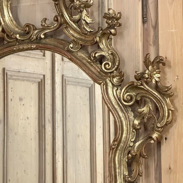 Italian Rococo Giltwood Wall Mirror For Sale - Image 9 of 15