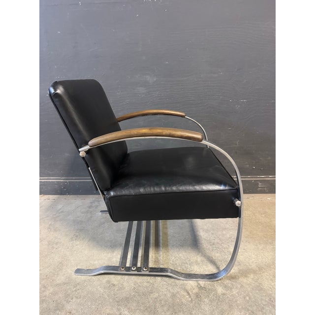 1930s Art Deco Leather Springer Rocking Chair by Wolfgang Hoffmann(attr) For Sale In New York - Image 6 of 11