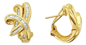 Baguette Diamond Earrings .73cttw 14k Yellow Gold, 2 Pieces