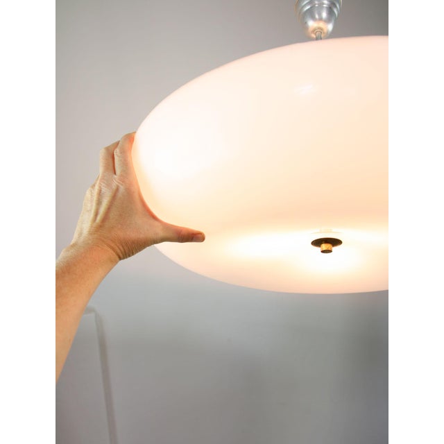 Late 20th Century Space Age Italian Acrylic Glass and Brass Pendant Light, 1970s For Sale - Image 5 of 18