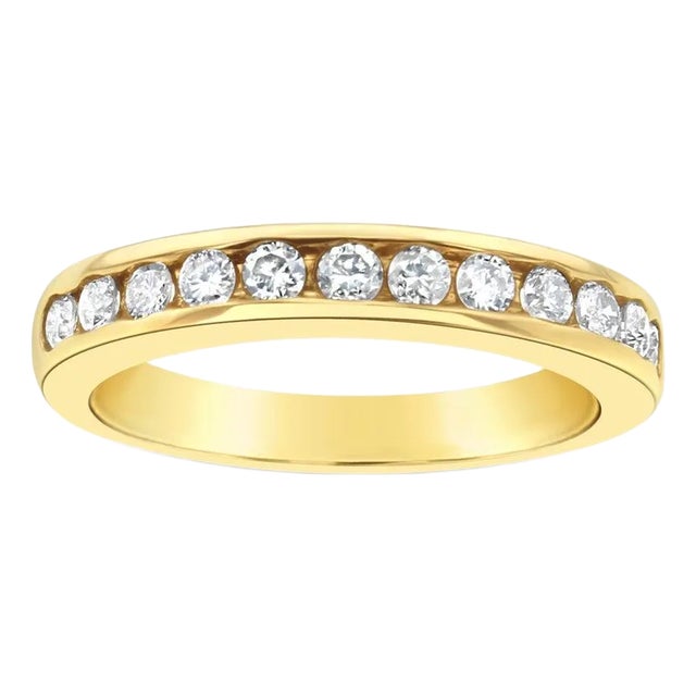 3MM Channel Set Diamond Wedding Band, Size 8 For Sale