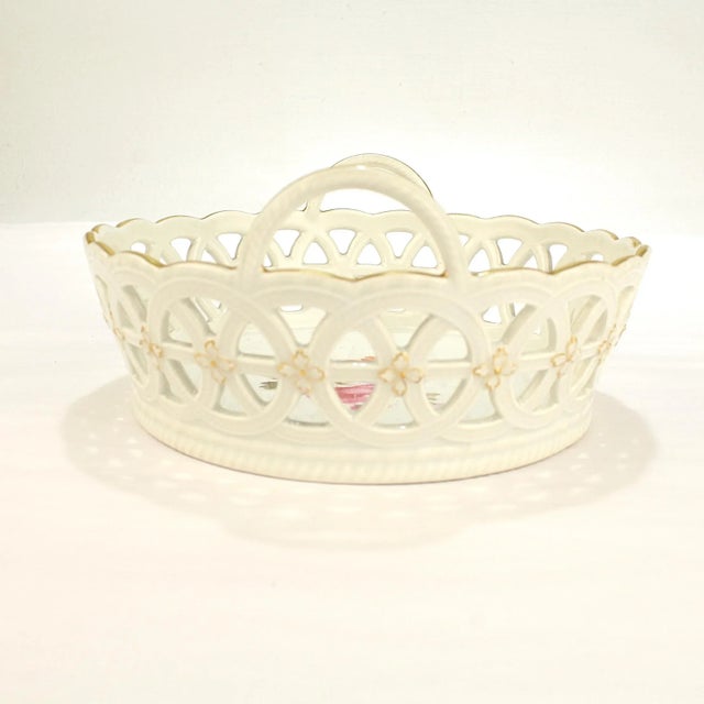 Antique KPM Royal Berlin Reticulated Porcelain Deutsche Blumen Decor Basket For Sale In Philadelphia - Image 6 of 12