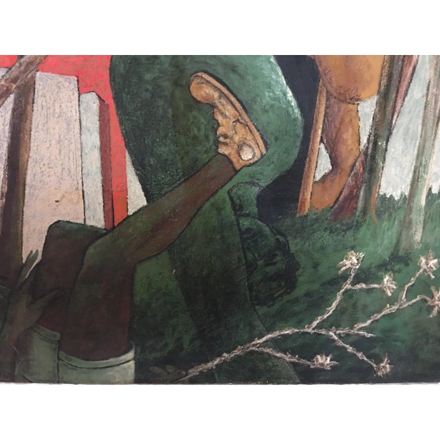 1990s Expressionist Figurative Mixed-Media Painting by Gidon Bendor For Sale - Image 10 of 11