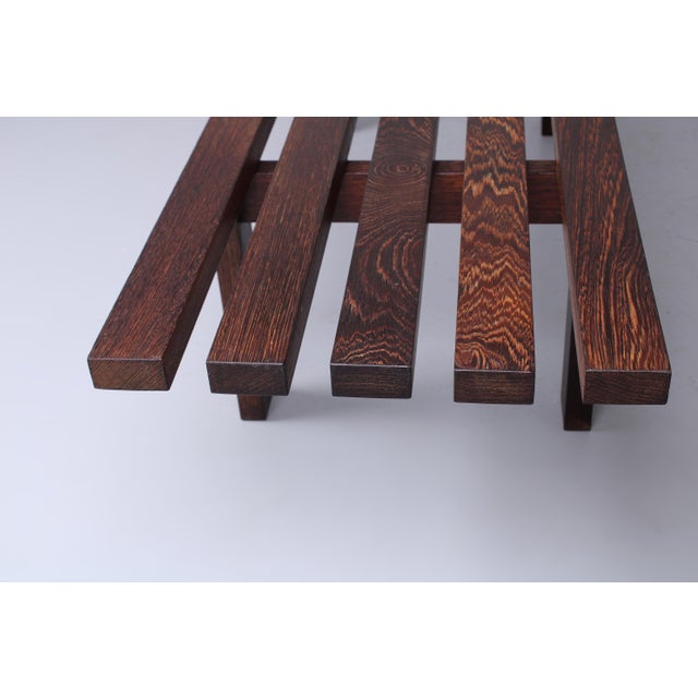 Martin Visser Small Wenge Slatted Bench by Martin Visser for T Spectrum, 1960s For Sale - Image 4 of 18